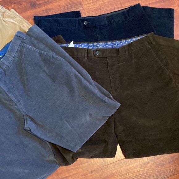 Lauren Bundle of 4 Pair Lauren Corduroy Flat Front Pants 36x30 Business Casual - Picture 9 of 12